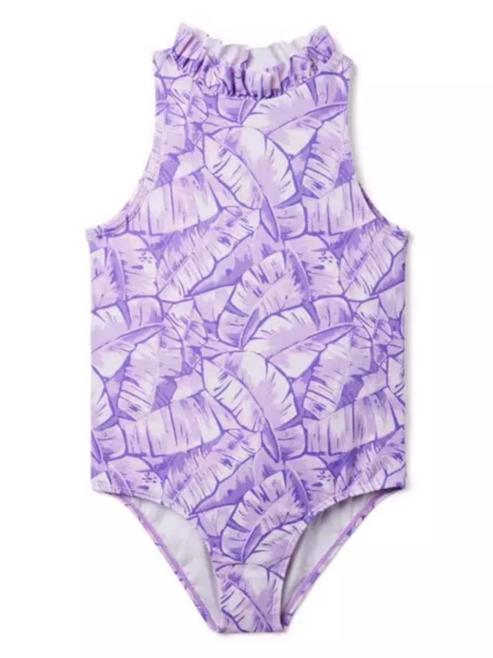 Janie and Jack Palm Leaf Ruffle Neck Swimsuit Size 18 NWT